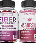 Atlantis Nutrition Sugar Prebiotic Fiber Gummies for Adults 2Pack (120 Gummies) + Magnesium Gummies 770 MG Magnesium Citrate 60 Gummies
