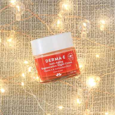 DERMA E Anti-Aging Regenerative Night Cream Firming Astaxanthin Moisturizer for Face Lightweight Overnight Anti-Wrinkle Cream with Jojoba Oil and Vitamin E, 2 oz