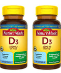 Nature Made Vitamin D3 1000 Iu Supplement Liquid Softgels 100 Count (Pack Of 2)