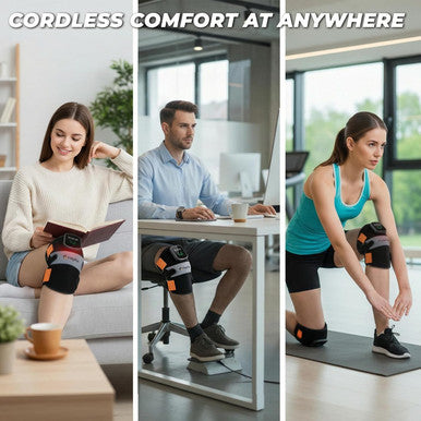 Fittyfun Knee Massager With Heat And Red Light Therapy Fsa Eligible Hsa Approved 5000Mah Cordless Knee Massager For Knee Pain Relief 60 Leds Near Infrared Knee Brace Portable Knee Wrap For Joint/Calf/Elbow