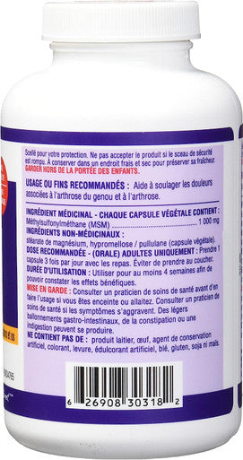 WESTCOAST NATURALS MSM 200 Capsules, for bone and joint health.