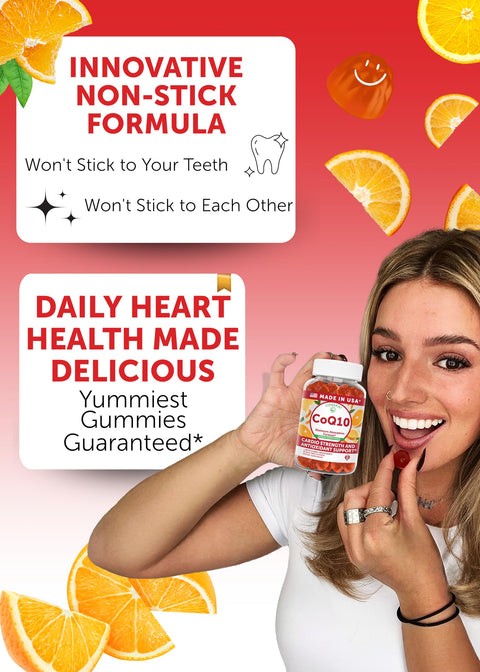 Lunakai Usa Made Coq10 Gummies For Adults 200Mg High Potency Coenzyme Q10 Supplement For Daily Heart Energy & Antioxidant Support For Women & Men Non-Gmo 60Ct