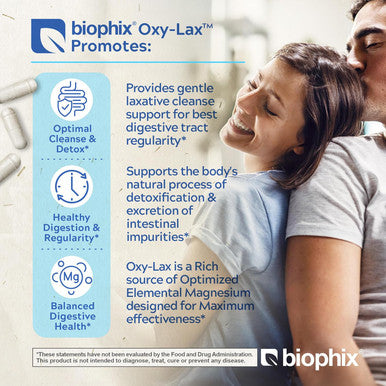 Biophix Oxy-Lax 750 Mg 120 Vcaps - Natural Magnesium Oxide Oxygen Based Colon Cleanse Gentle Laxative Supports Healthy Digestive Tract Regularity