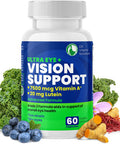 DR VITAMIN SOLUTIONS Vision Support Eye Vitamins For Macular Health Supplements With Lutein, Zinc, Vitamin A & Bilberry Areds 2 Formula (1 Bottle, 60 Capsules)