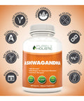 Purely Holistic Organic Ashwagandha 1300Mg - 180 Vegan Capsules - 650Mg Of Ashwaganda Per Capsule - 3 Month Supply - High Strength Ashwaganda Root Extract With Black Pepper