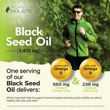 Purely Holistic Black Seed Oil 1400Mg + Vitamin C 1000Mg - 180 Softgels + 365 Capsules - Immune Bundle - Easy To Swallow - Made In Usa
