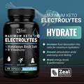 Keto Electrolyte Supplement (120 Capsules) Maximum Keto Electrolytes Supplements Pills W Pink Himalayan Salt, B Vitamins, Magnesium And Potassium Supplement - Salt Pills & Electrolyte Tablets