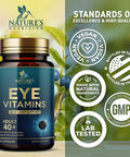 Eye Vitamins & Mineral Supplement, Contains Lutein, Zeaxanthin, Bilberry & Zinc, Supports Eye Strain, Vision Macular Health & Dry Eyes For Adults With Vitamin C & E, Lycopene - 60 Capsules