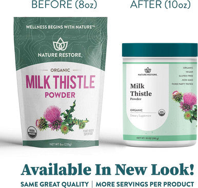 Nature Restore Usda Certified Organic Milk Thistle Seed Powder, 10 Ounces, Packaged In California