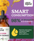 Wild & Organic Liver Cleanse Detox Tincture - Milk Thistle Dandelion Root Herbal Complex - Liquid Liver Support Supplement - Vegan Sugar & Alcohol-Free Milk Thistle Drops - 4 fl oz