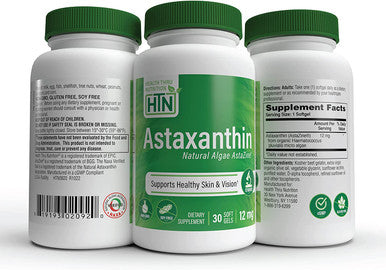 Natural Astaxanthin as AstaZine 12mg NonGMO SoyFree Gluten Free 30 Softgels