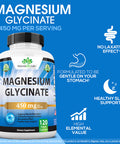 NaturaLife Labs Magnesium Glycinate 450 MG 120 Veggie Capsules