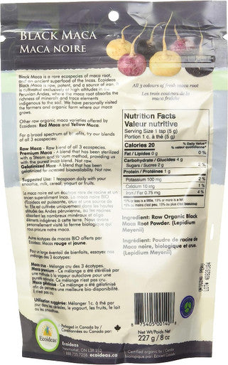 Ecoideas Organic Black Maca, 227g