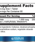 Douglas Laboratories Methyl Folate L-5-Mthf | 1 000 Mcg Metafolin Identical To The Naturally Occurring Form Of Folate To Support Overall Health * | 60 Tablets