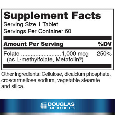 Douglas Laboratories Methyl Folate L-5-Mthf | 1 000 Mcg Metafolin Identical To The Naturally Occurring Form Of Folate To Support Overall Health * | 60 Tablets