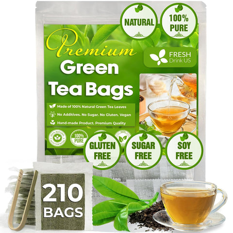 FreshDrinkUS, Premium 50 Mulberry Leaf Tea Bags, 100% Natural & Pure from Mulberry Leaves. Herbal Tea. Made with Natural Material Tea Bags. No Sugar, No Caffeine, No Gluten, Vegan.