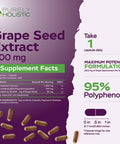 Purely Holistic Grape Seed Extract 400Mg + Vitamin C 1000Mg Time Release Bundle - 615 Vegan Capsules - Made In Usa
