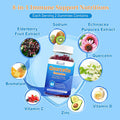 Quercetin Gummies For Kids, Adults Women Men, 1200 Mg Quercetin With Bromelain Elderberry Vitamin C Zinc Echinacea Immune Support Supplement, Mixed Berry Flavor 60 Cts