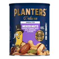 PLANTERS Deluxe Unsalted Mixed Nuts, Plant Based Protein, 15.25 Oz (1 Ct) | Mixed Nuts: Cashews, Almonds, Brazil Nuts, Pistachios, Pecans. Snacks for Adults. Resealable Canister. Party Snack