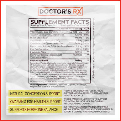 EPN Supplements Doctor'S Rx | #1 Rated Female Fertility Prenatal Supplement For Higher Conception Rates, Healthier Eggs & Hormone Balance | Ultra Dosed + 14 Ingredients | 3Rd Party Tested & Usa Made - 60 Capsules