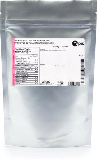 Yupik Organic Whole Husk Psyllium 95-Percent Superfood, 250 Gram