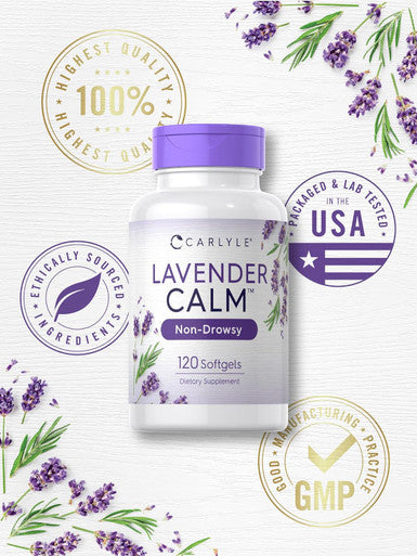 Carlyle Lavender Pills | 80 mg | 120 Softgel Capsules | Calm & Non-Drowsy Formula | Non-GMO & Gluten Supplement
