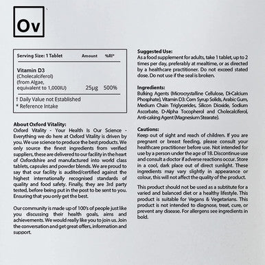 Ov Oxford Vitality Vegan Vitamin D3 (120)