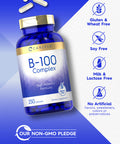 Carlyle B-100 Complex Vitamin | 250 Capsules | Non-Gmo, Gluten Free Supplement