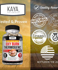 Kaya Naturals Supreme Fat Burner - Weight Loss Pills Women & Men - Appetite Suppressant Supplement - Powerful Thermogenic Diet Pills - Natural Energy Boost Oxy Burn 60 Count