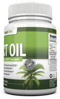 NutriONN MCT Oil - 3000mg - 180 Softgels - Made from 100% Organic Coconuts - Non GMO, Cold Pressed, Paleo Friendly Capsules - Great for Boosting Focus & Energy