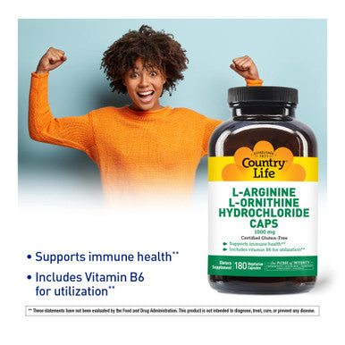 Country Life - L-Arginine L-Ornithine Caps Amino Acid Complex With Vitamin B6 57747
