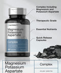 Magnesium Potassium Aspartate Complex | 180 Capsules | Non-GMO and Gluten Free Formula | by Horbaach