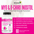 Renew Actives Myo-Inositol & D-Chiro Inositol - Supports Ovarian Function, Menstrual Cycle, Hormonal & Metabolic Conditions - 60 Capsules