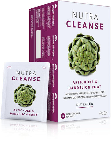 Nutra Tea NUTRACLEANSE - Detox Tea | Colon Cleanse Tea | Constipation Tea - Full Body Detox Cleanse Includes Dandelion Root Milk Thistle and Burdock Root - 20 Enveloped Tea Bags - by Nutra Tea - Herbal Tea