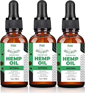 Hemp Seed Oil Liquid Drop, Support Immune System, Focus and Energy, 3 Pack | Support Nighttime Activities, Pure Extract, Rich in Omega 3&6&9 Fatty Acids