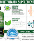 Nutrivein Food Multivitamin - Complete Daily Vitamins for Men and Women from Foods, Real Raw Veggies, s, Vitamin E, A, B Complex - 30 Day Supply (120 Capsules, Four Daily)