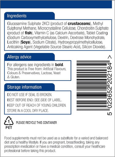 Natures Aid Glucosamine MSM and Chondroitin with Vitamin C 180 Tablets