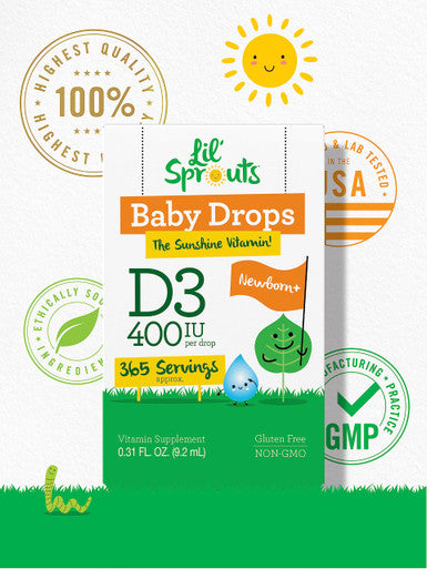 Carlyle Baby Vitamin D3 400 Iu | Liquid Drops | .31Oz (9.2 Ml) | 1 Year Supply (365 Servings) | Vegetarian, Non-Gmo, And Gluten