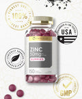 Zinc 50Mg Gummies | 150 Count | Vegan, Non-Gmo And Gluten Free Formula | Zinc Citrate Dietary Supplement | By Carlyle