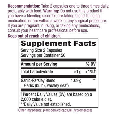 Nature's Way Garlic Parsley, 1,090 mg per serving, 100 Capsules