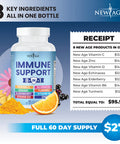 8 in 1 Immune Support Booster Supplement with Elderberry, Vitamin C and Zinc 50mg, Vitamin D 5000 IU, Turmeric Curcumin & Ginger, B6, Echinacea - 120 Count - 2 Pack