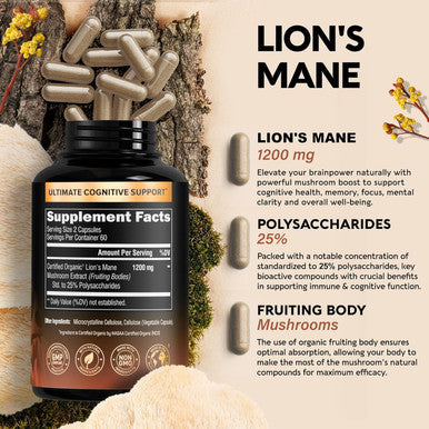 NUTRAHARMONY Glucosamine Chondroitin Capsules & Lions Mane Mushroom Capsules