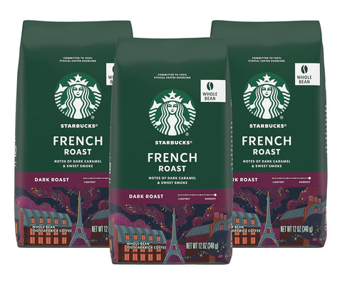 Starbucks Whole Bean Coffee, Dark Roast Coffee, French Roast, 100% Arabica, 1 bag (28 oz)