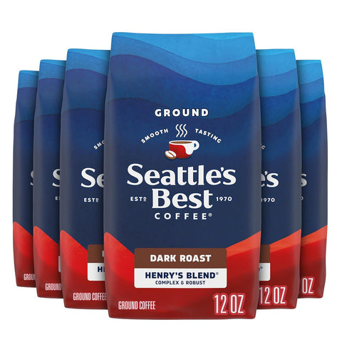 SeattleÃƒÂ¢Ã¢â€šÂ¬Ã¢â€žÂ¢s Best Coffee, Medium Roast Ground Coffee, Portside, 100% Arabica, 6 Bags (12 oz Each)