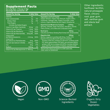 Bulletproof Greens, 8.4 Ounces And Vitamins A+D+K Gummies, 60 Count