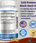 YUMMYVITE Cold Pressed Black Seed Oil - 120 Capsules, Premium Nigella Sativa Pure Black Cumin Seed Oil With Vitamin E, For Hair, Skin & Immune Health - Non-Gmo 120 Capsules