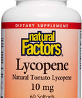 Natural Factors Lycopene 10 mg Antioxidant Support to Help Reduce Free Radical Damage with Pumpkin Seed 60 softgels 60 servings