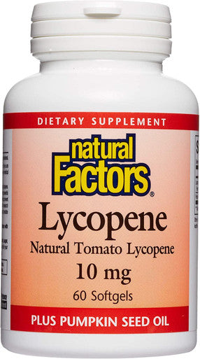 Natural Factors Lycopene 10 mg Antioxidant Support to Help Reduce Free Radical Damage with Pumpkin Seed 60 softgels 60 servings