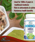 YUMMYVITE Moringa Capsules - Concentrated Complex Of Moringa Leaf & Moringa Seed From 5000Mg Of Moringa Powder, Super Antioxidant, 60 Capsules