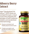 Solgar Standardized Full Potency Bilberry Berry Extract Vegetable Capsules 60 Count